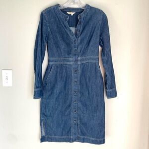 Boden Blue Long Sleeve Denim Dress